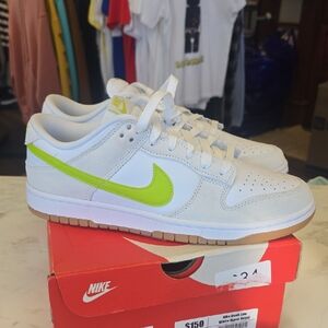 Nike Kids Sneakers - White and Neon Green